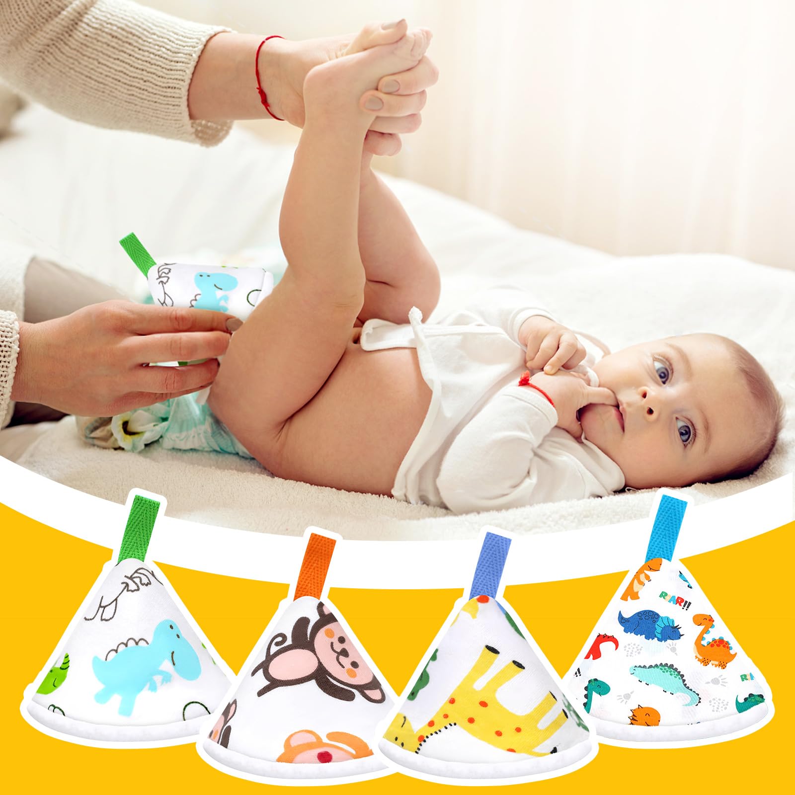 OPEYATOYS 20 Pcs Baby Boy Pee Shield Cover, Pee Covers Baby Pee Cap, Reusable Pee Shield for Baby Boy Diaper Changing Accessory for Boys Newborn Birthday Christmas Gift (Dinosaur)