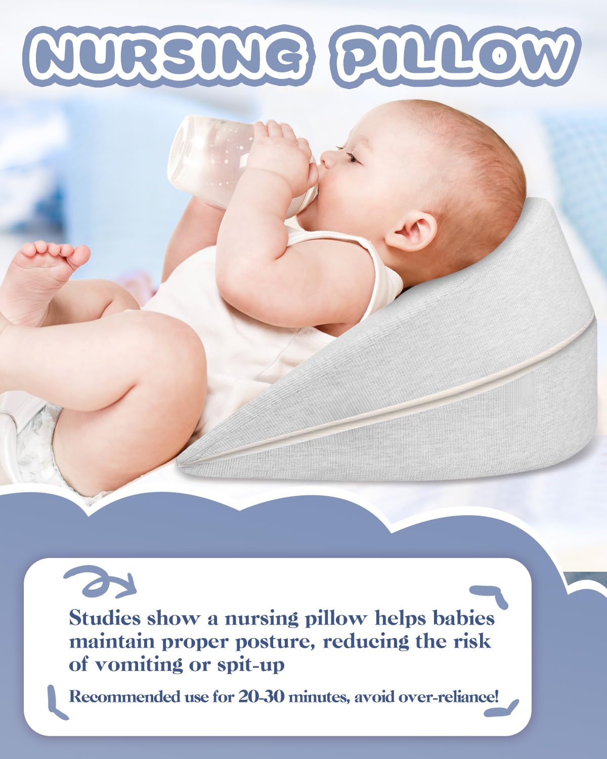 Sino Salected Memory Foam Wedge Pregnancy Pillow — 15x40 Inch Maternity Support