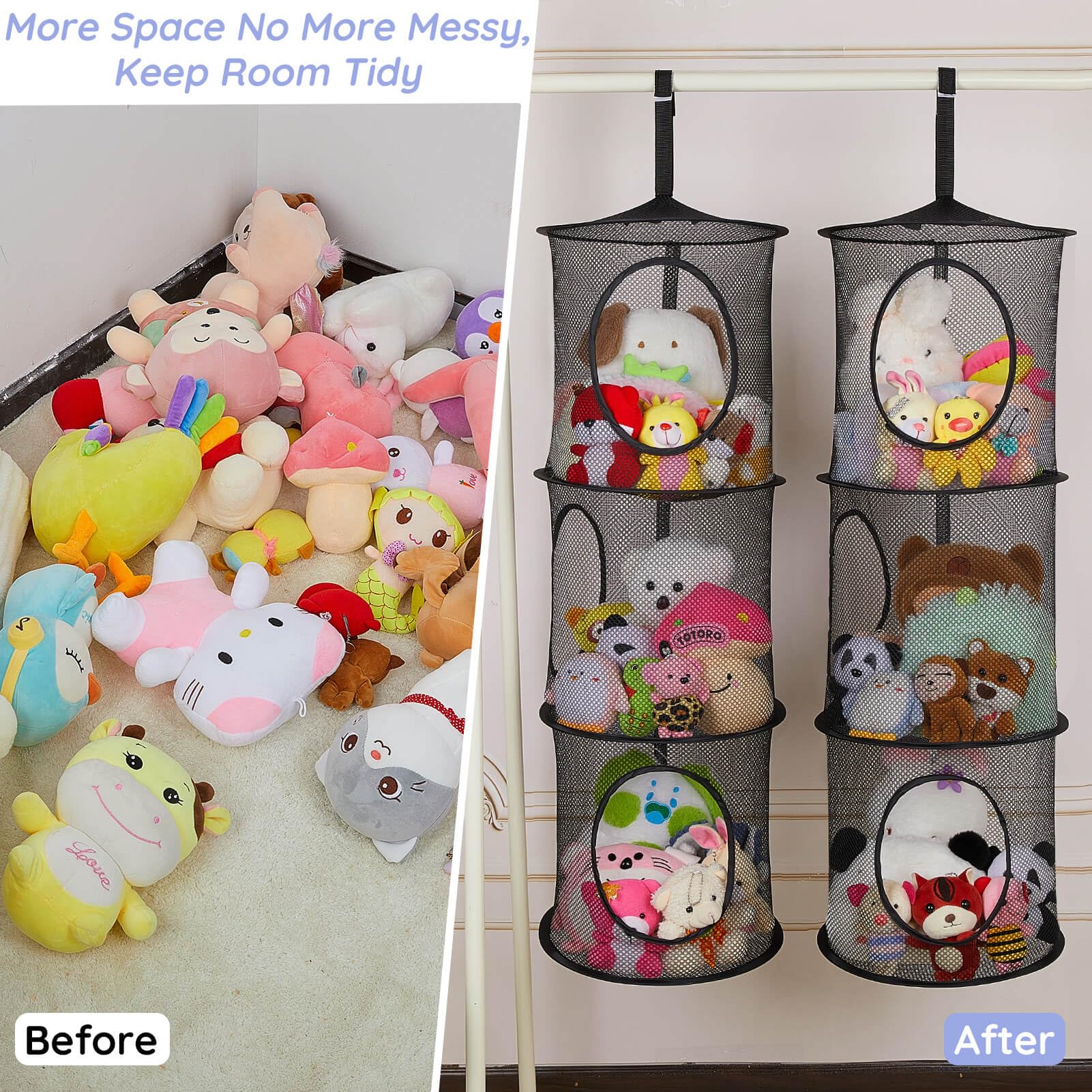 Basumee-kids-room-decor-hanging-organizer adds playful storage in bedrooms.
