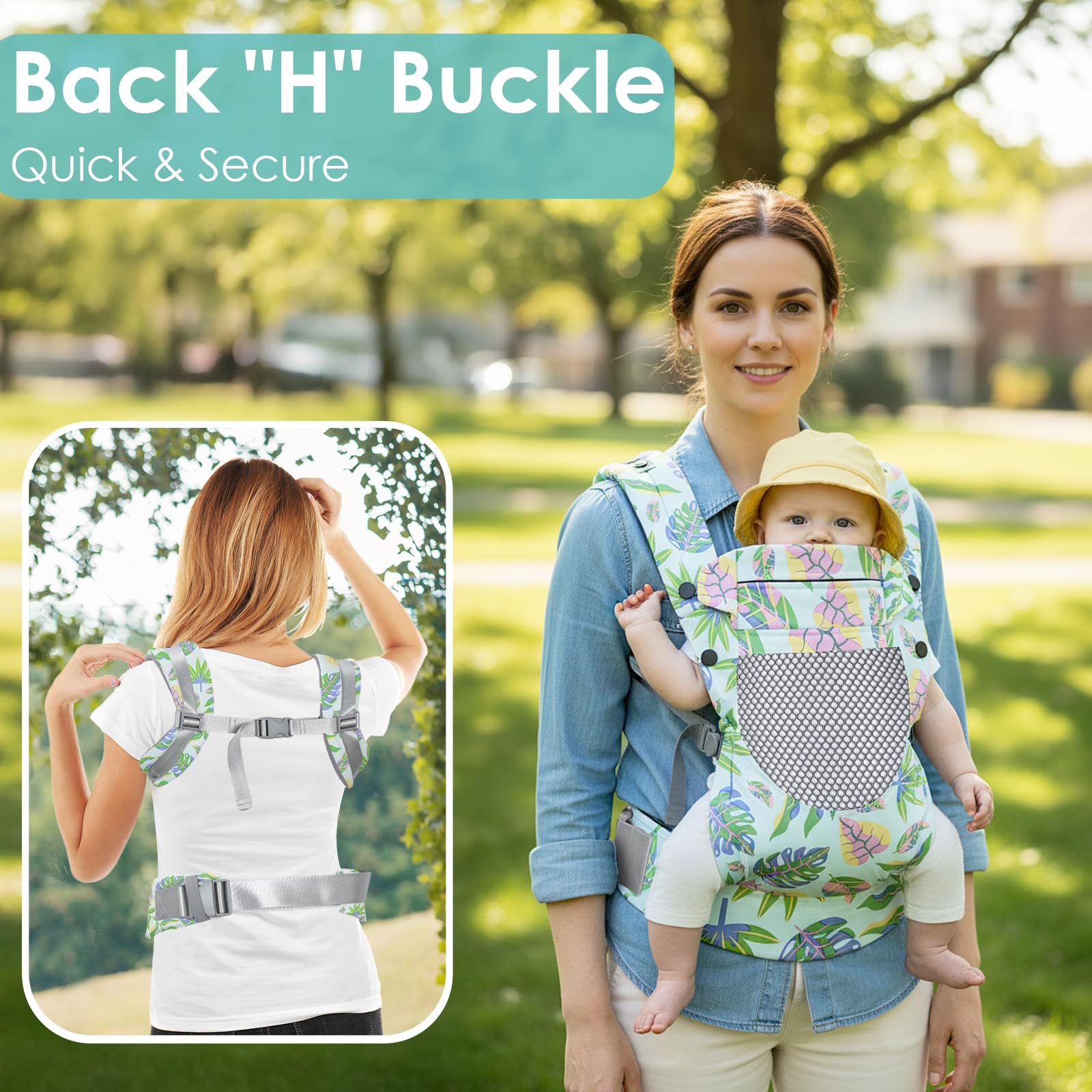 YooxArmor Infant Baby Front Carrier, Toddler Body Carrier, 7-66 Lbs Ergonomic Design, Lumbar Support, Lightweight Baby Chest Carriers (3-36 Months)