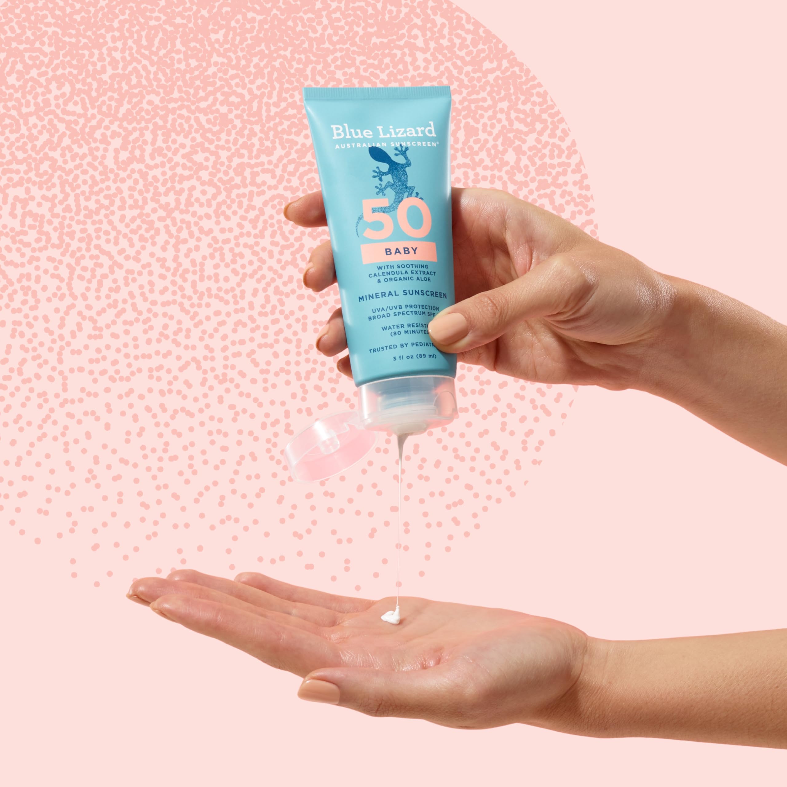 BLUE LIZARD Baby Mineral Sunscreen SPF 50+ with Smart Cap - Fragrance Free, 3 oz