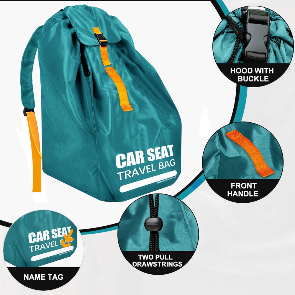 Imbsinvncy car seat travel bag features double-strong stitching for lasting durability.