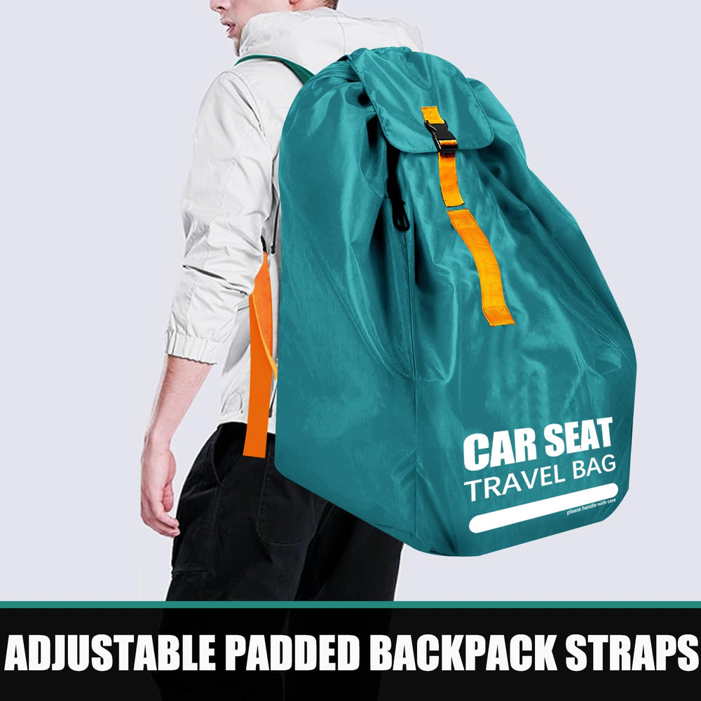 Imbsinvncy car seat travel bag makes travel easy and organized with padded straps.