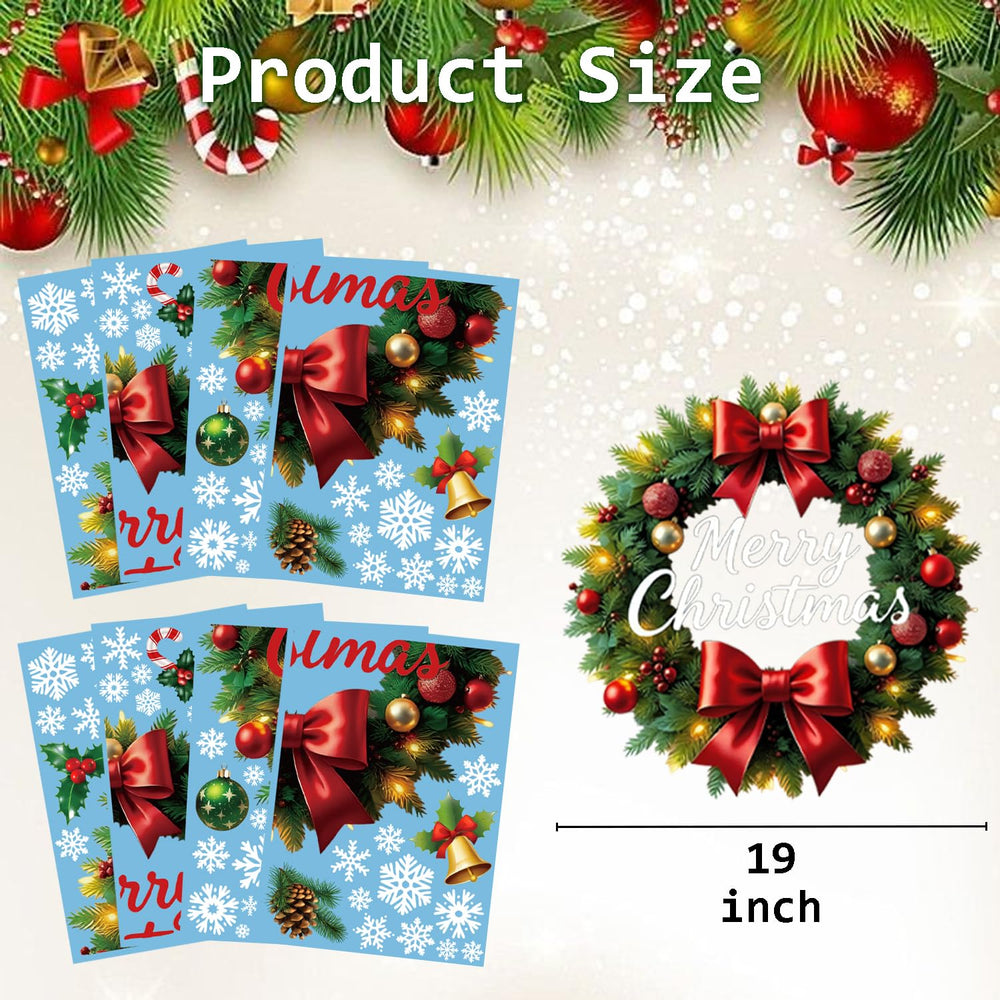 IMISHM Christmas window decal with snowflakes enhances storefront windows