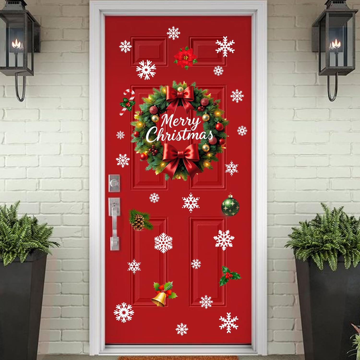 IMISHM pinecones and holly accents brighten doorway decor with classic charm