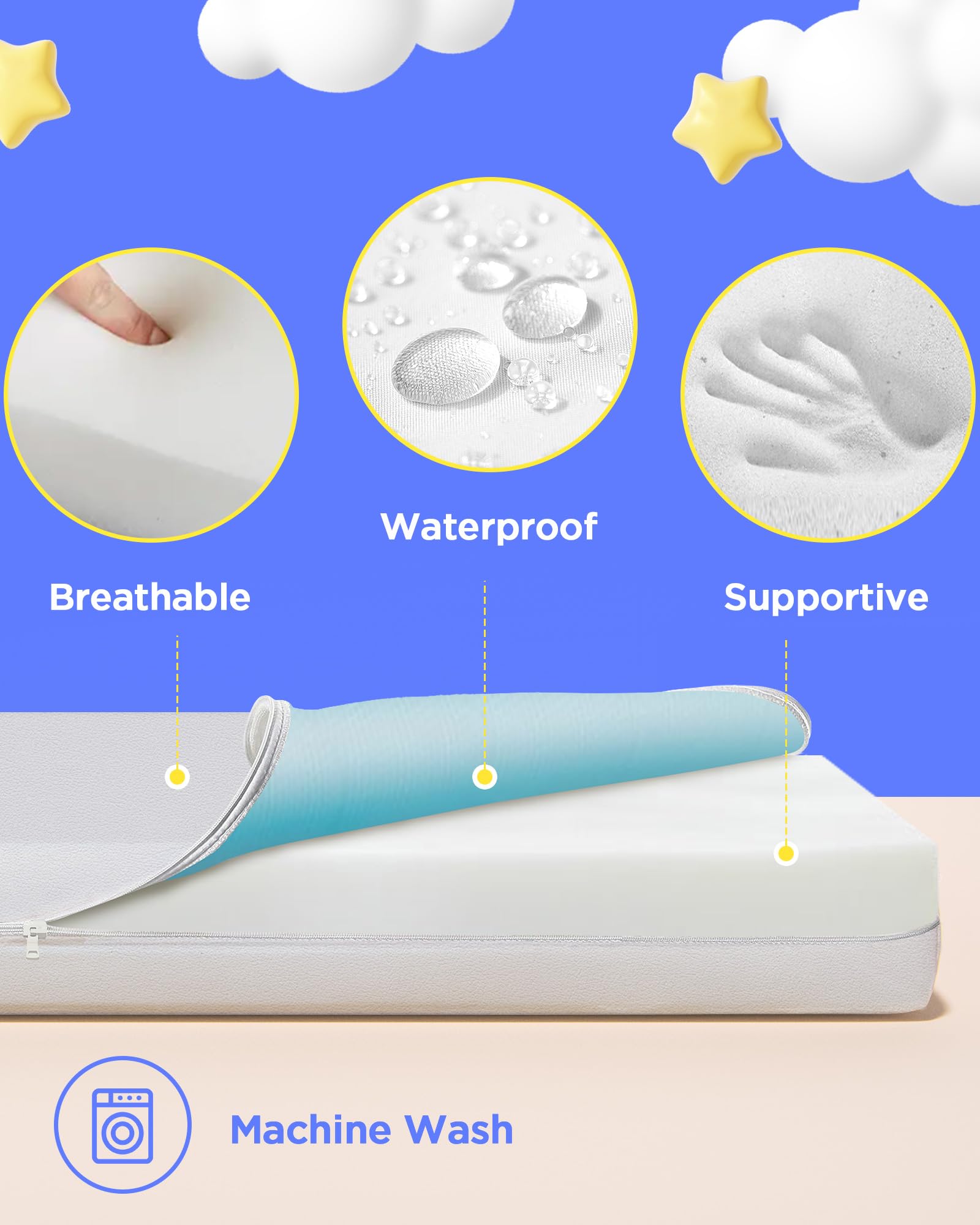 iMMDOKIN moisture barrier TPU layer blocks liquids from seeping for easier cleanup.