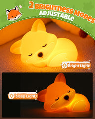IMMORROSA Fox Night Light top-angle highlights USB-C charging port