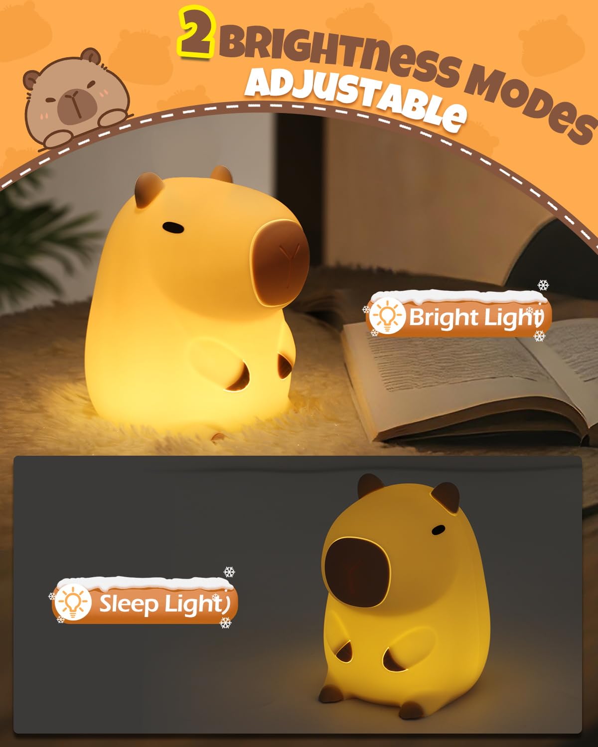 IMMORROSA food-grade silicone night light close-up highlights a safe, soft-touch surface for kids.
