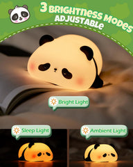 IMMORROSA food-grade silicone panda night light feels soft and squeezable