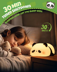 IMMORROSA rechargeable panda night light with 1200mAh battery lasts hours
