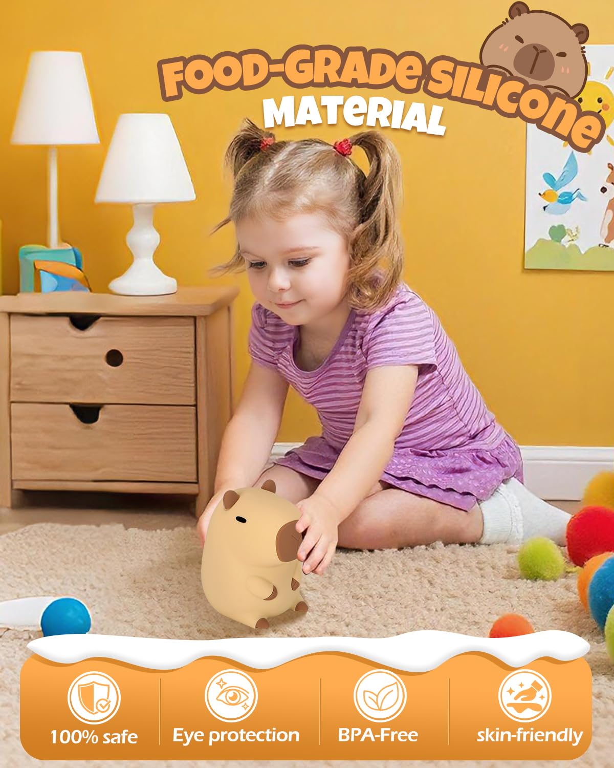 IMMORROSA squishy desk night light adds playful decor and tactile fun to any workspace.