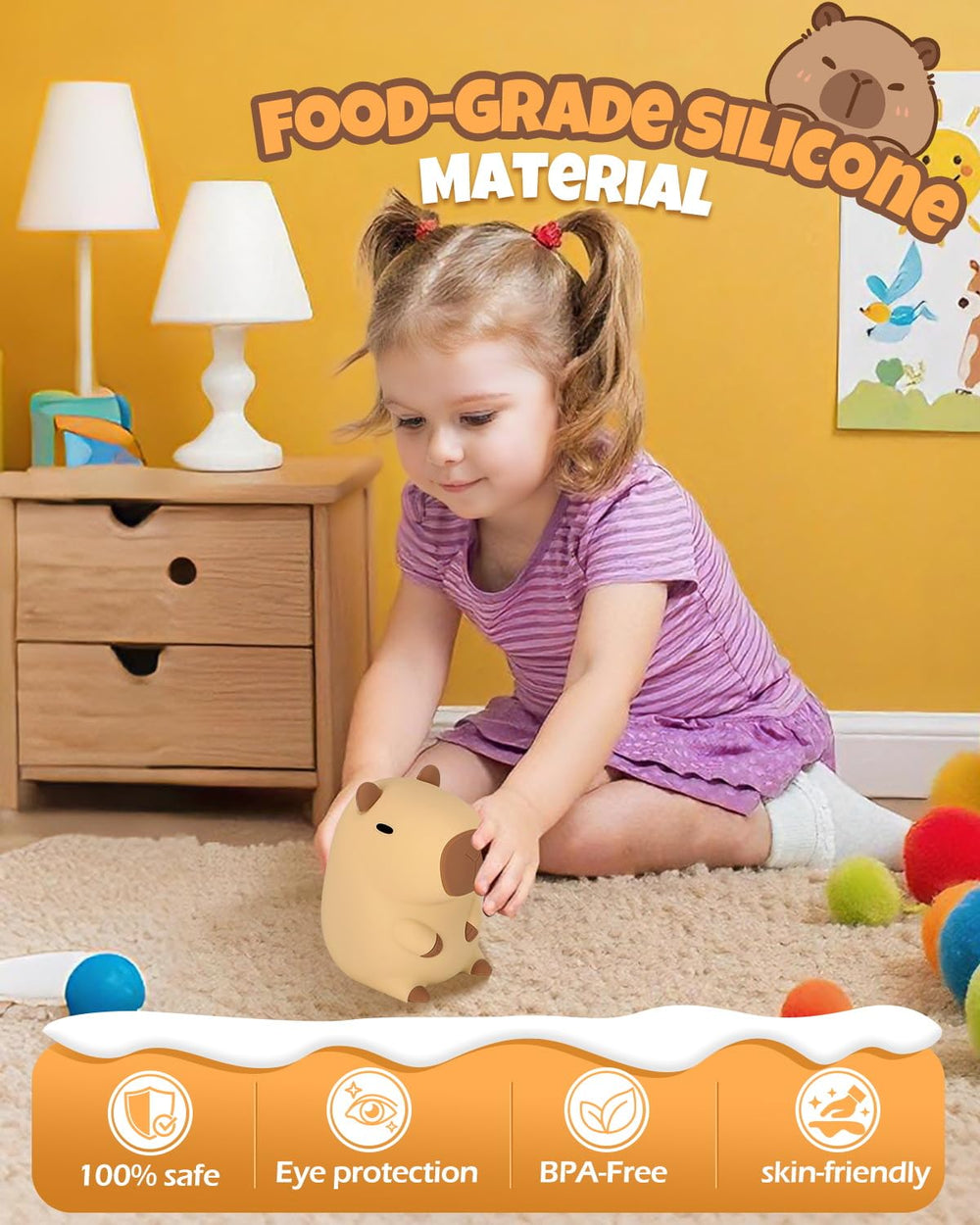 IMMORROSA squishy desk night light adds playful decor and tactile fun to any workspace.