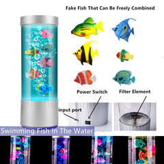 impcenst Bubble Fish Lamp desk decoration highlights seven-color lighting for desktop ambience.