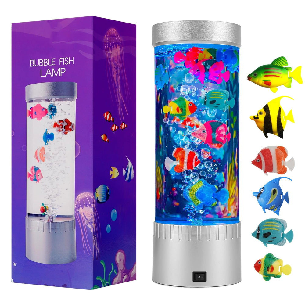 impcenst Bubble Fish Lamp front view showcases compact 1ft LED aquarium for calming glow.