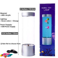 impcenst Bubble Fish Lamp side view emphasizes sleek design for modern room décor.
