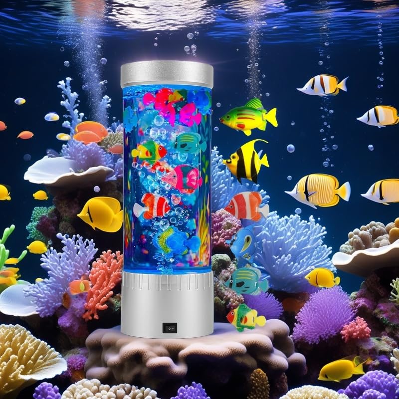 impcenst Bubble Fish Lamp LED Aquarium with color cycle enhances mood lighting and ambient color.
