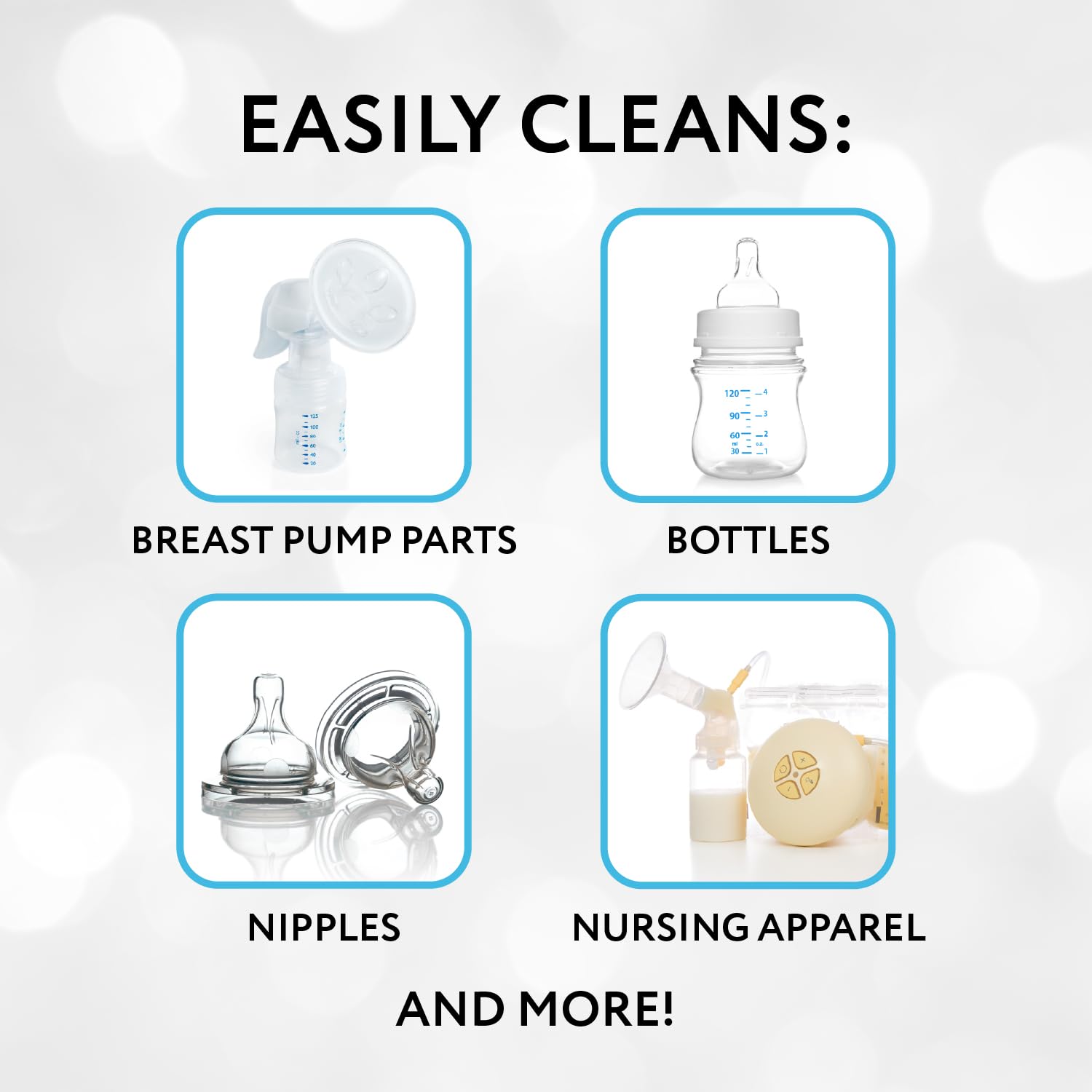 IMPRESA Fragrance-free formula shown on bottle for safe cleaning of feeding items