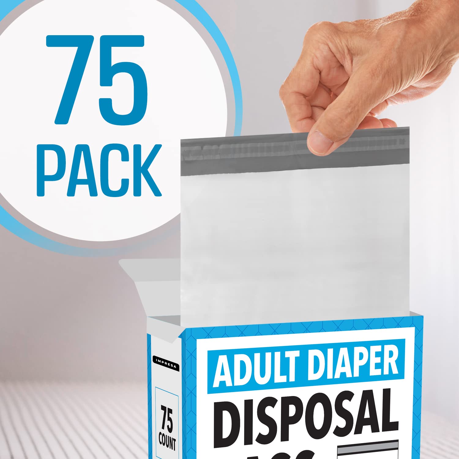 IMPRESA opaque bags preserve privacy by concealing contents from view.