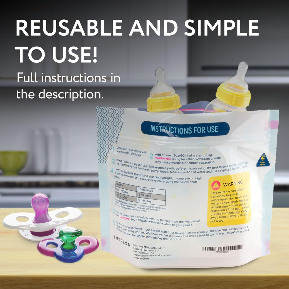 IMPRESA reusable steam bag offers up to 20 uses per bag for economical cleaning