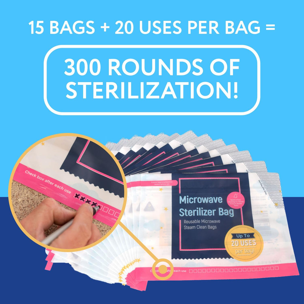 IMPRESA steam bags fit Tommee Tippee, Dr. Browns, Munchkin, Nuk, Avent, Medela