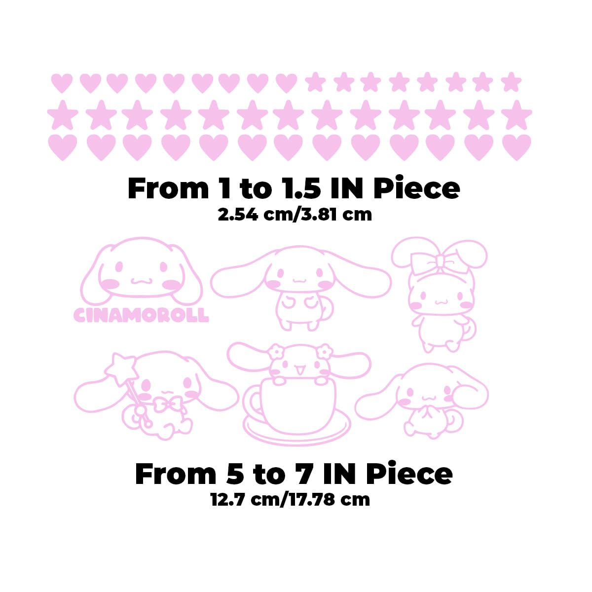 CINAMOROLL pink illustration wall sticker brightens a kids room and inspires imagination.