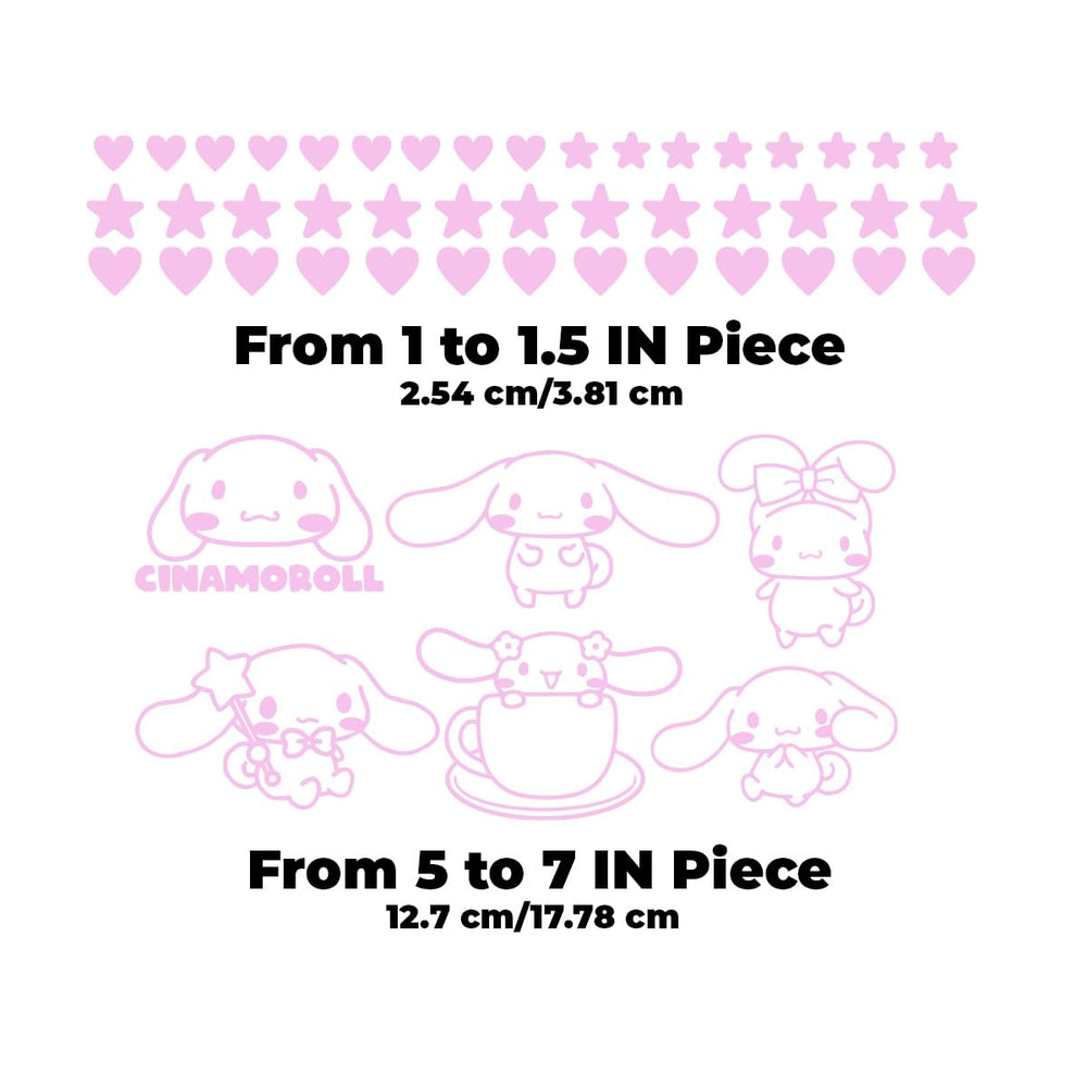 CINAMOROLL pink illustration wall sticker brightens a kids room and inspires imagination.