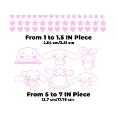 CINAMOROLL pink illustration wall sticker brightens a kids room and inspires imagination.