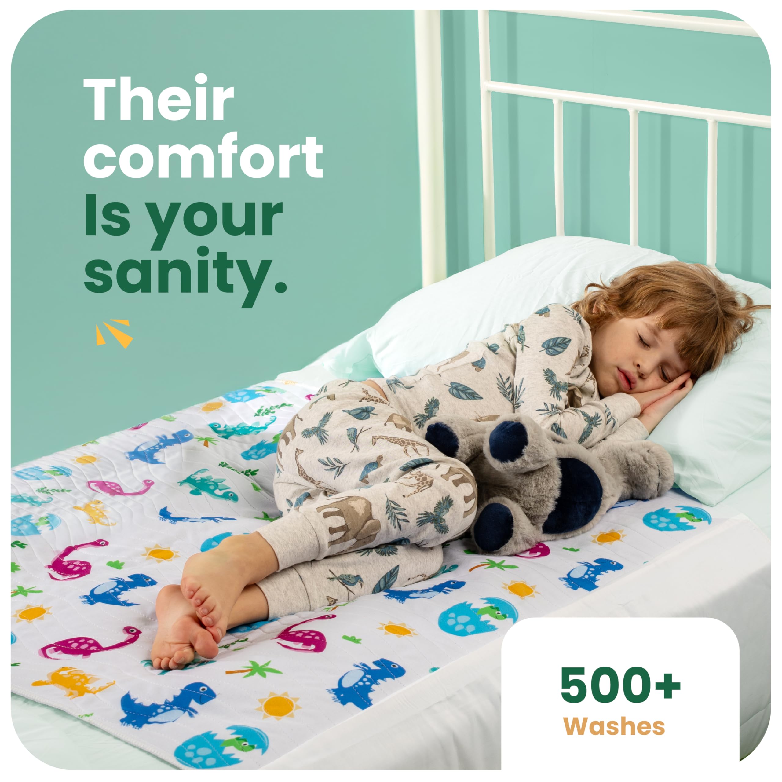 IMPROVIA bed pad washable-500-times supports reuse and saves money for busy families