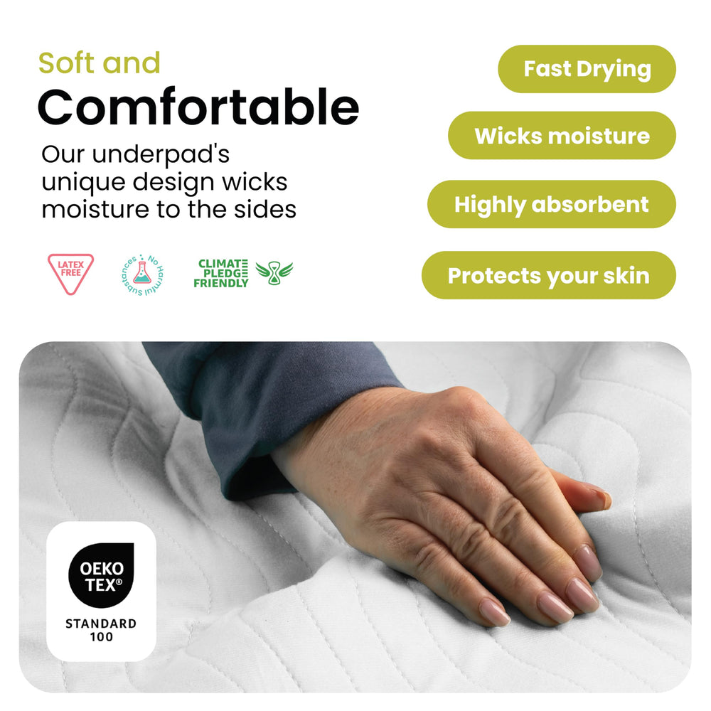 IMPROVIA waterproof floor-protection underpads help keep floors dry after spills.