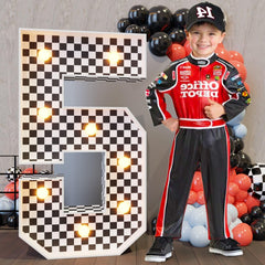 Imprsv marquee numbers race car 3ft base plate ensures sturdy, quick setup for events.