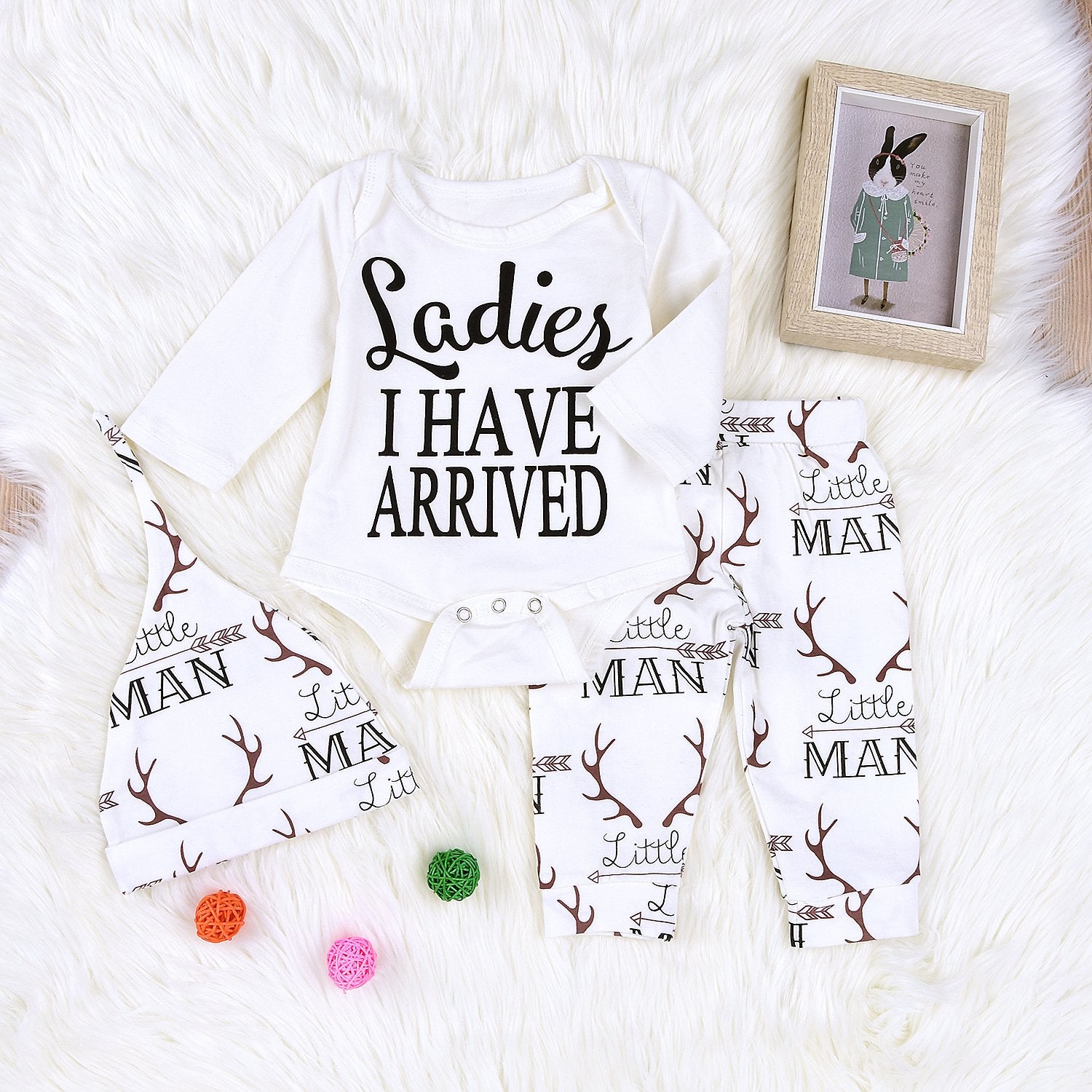 Imsmart deer-print pants provide relaxed fit for easy baby movement