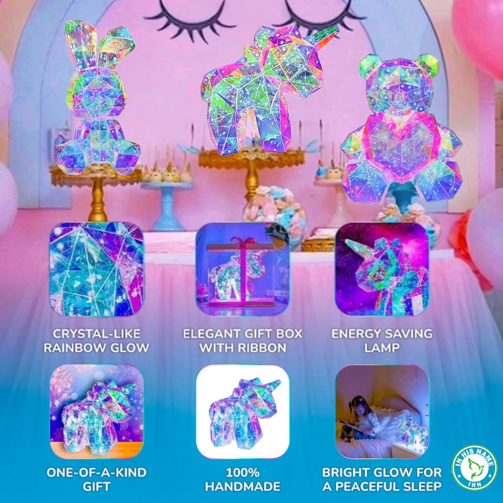 In His Name compact unicorn lamp fits small desks and shelves