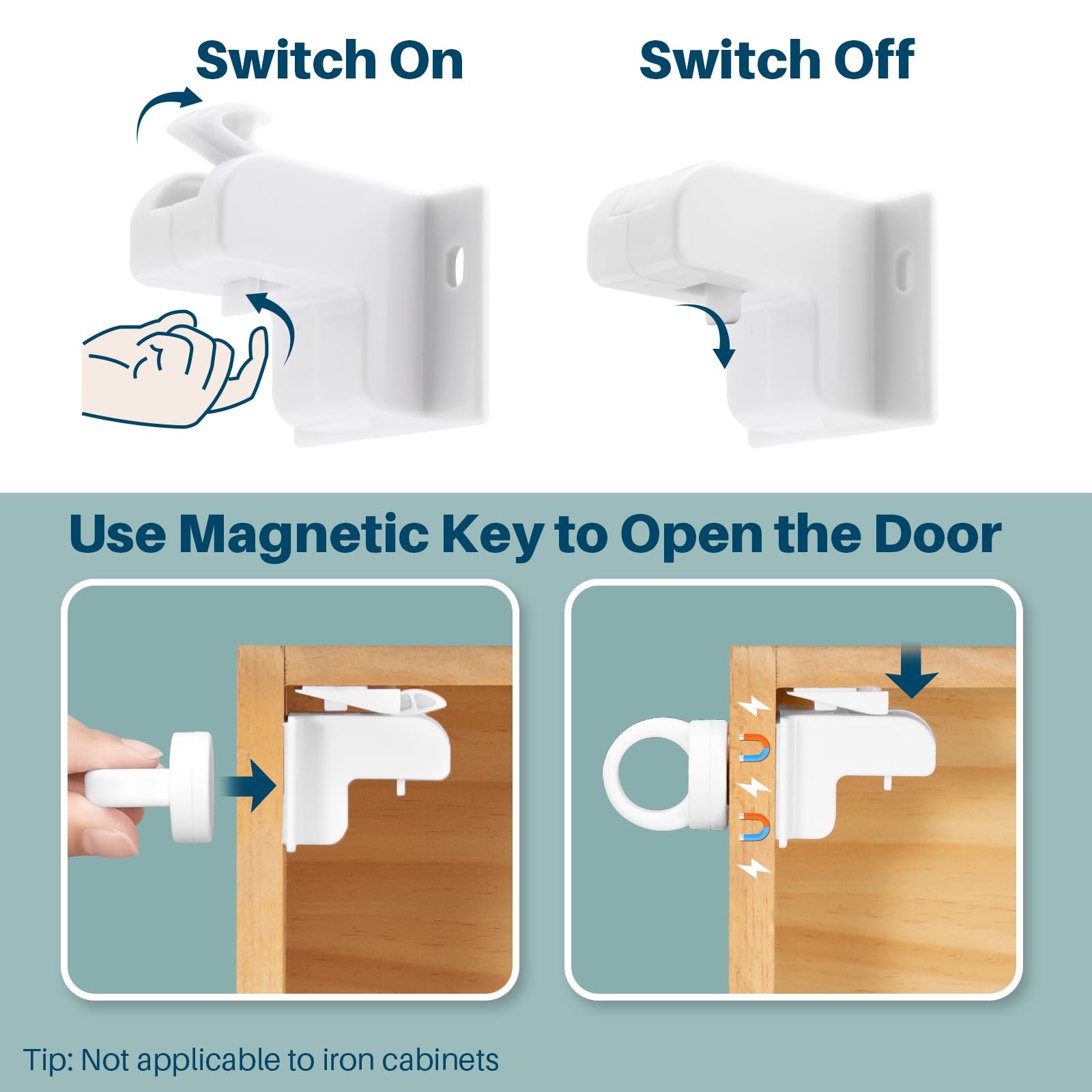 Inaya 3M adhesive installation cradle illustrating damage-free mounting for cabinets.