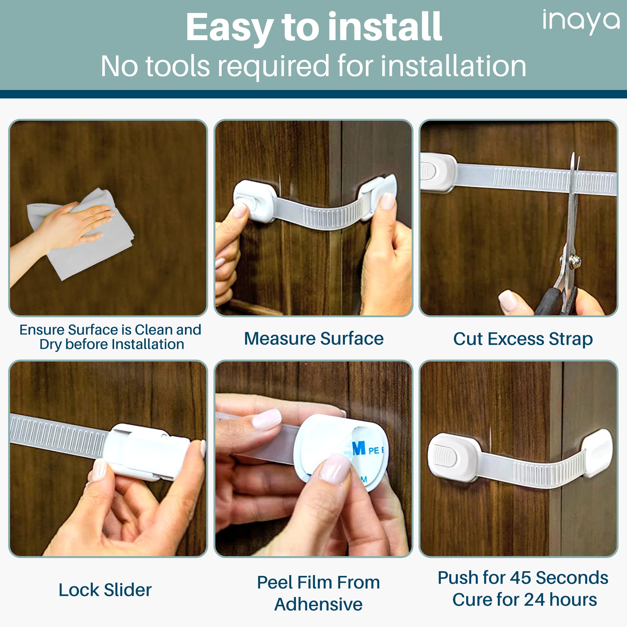 Inaya installs without drilling, preserving walls and renters' setups.