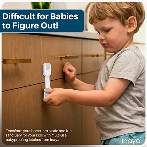 Inaya 5-pack cabinet latches on drawers enable one-handed operation for caregivers