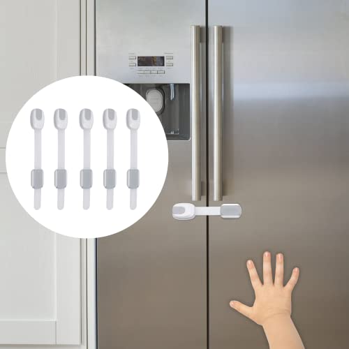 Inaya 5-pack cabinet latches on cabinet doors provide quick child-safety in kitchens