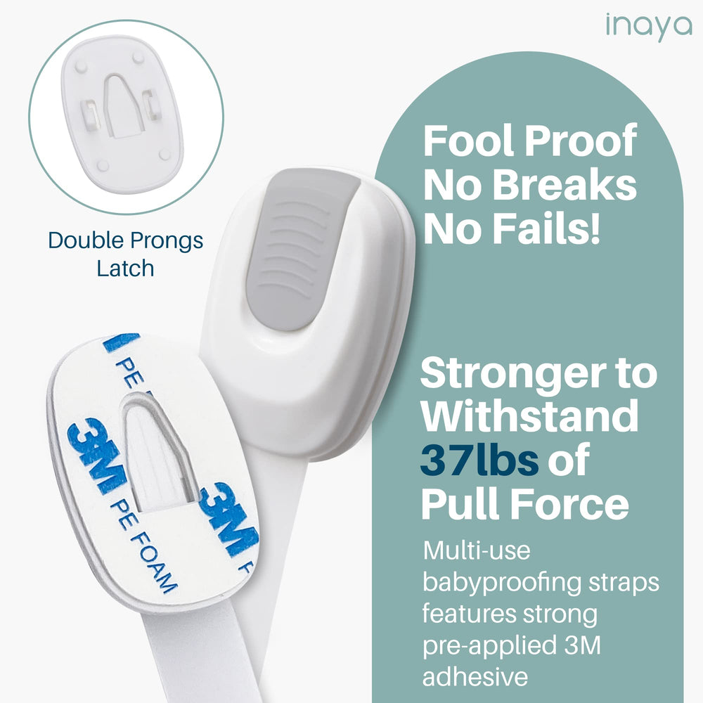Inaya 5-pack cabinet latches on toilet-seat lid help keep bathroom safe