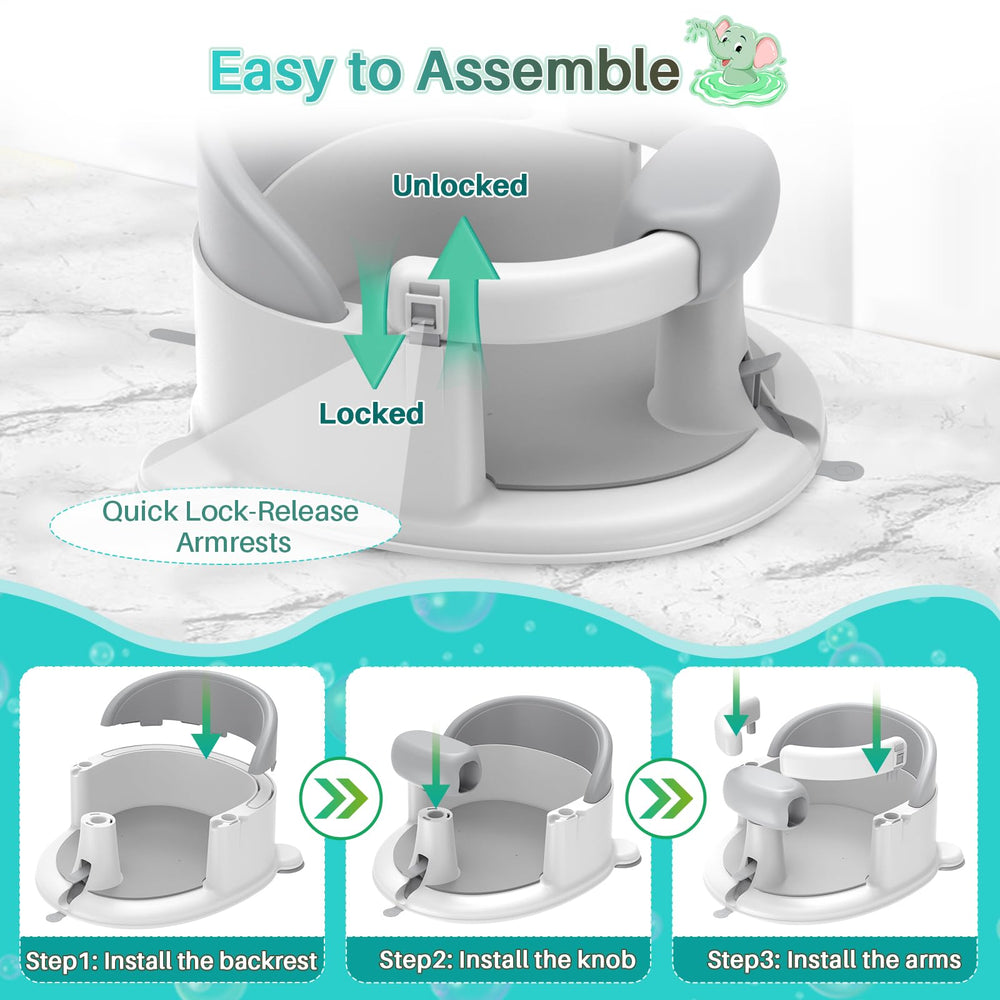 Inaya Bath Seat CPC-certified safety offers added peace of mind.
