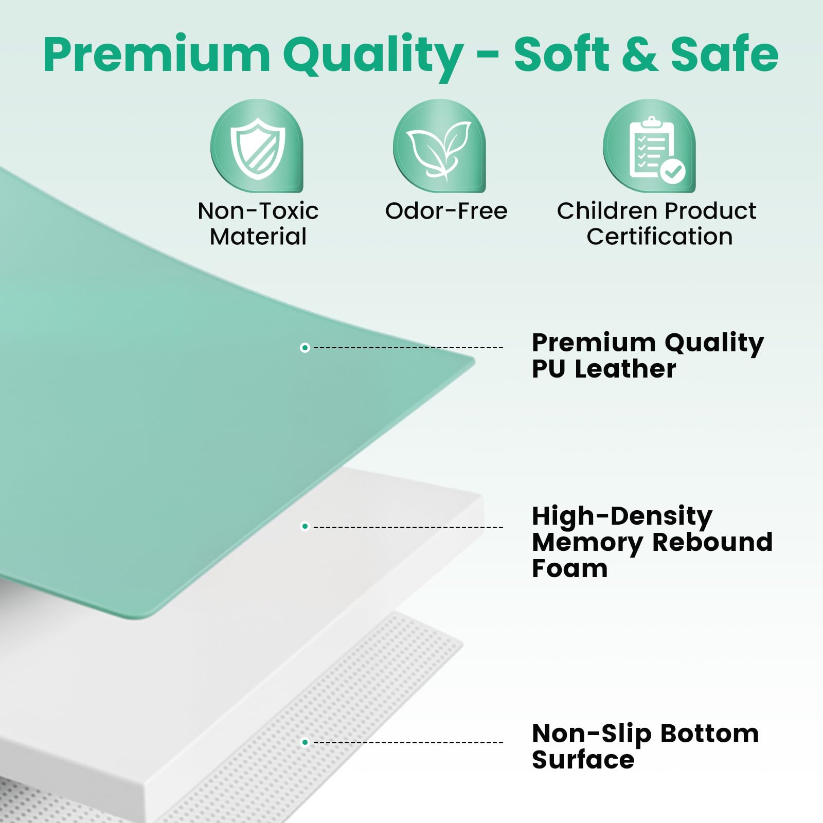 Inaya Baby Play Mat Green waterproof surface for easy cleanup