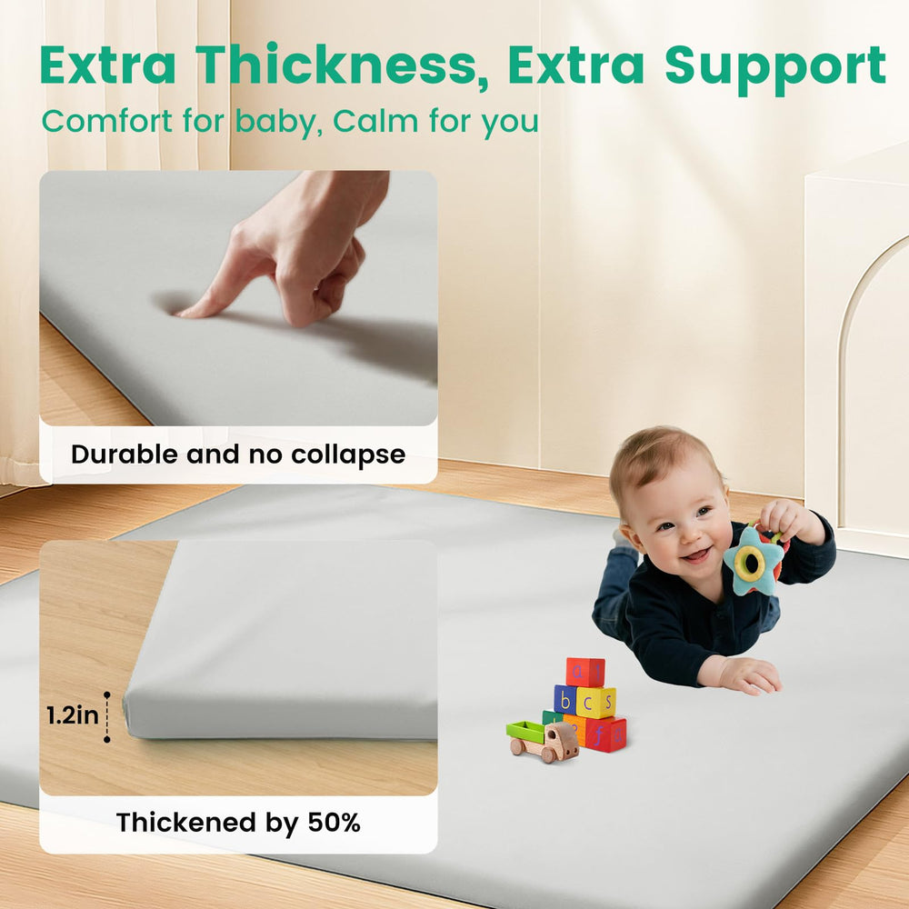 Inaya Baby Play Mat Grey nursery use, versatile for playtime and diaper changes.