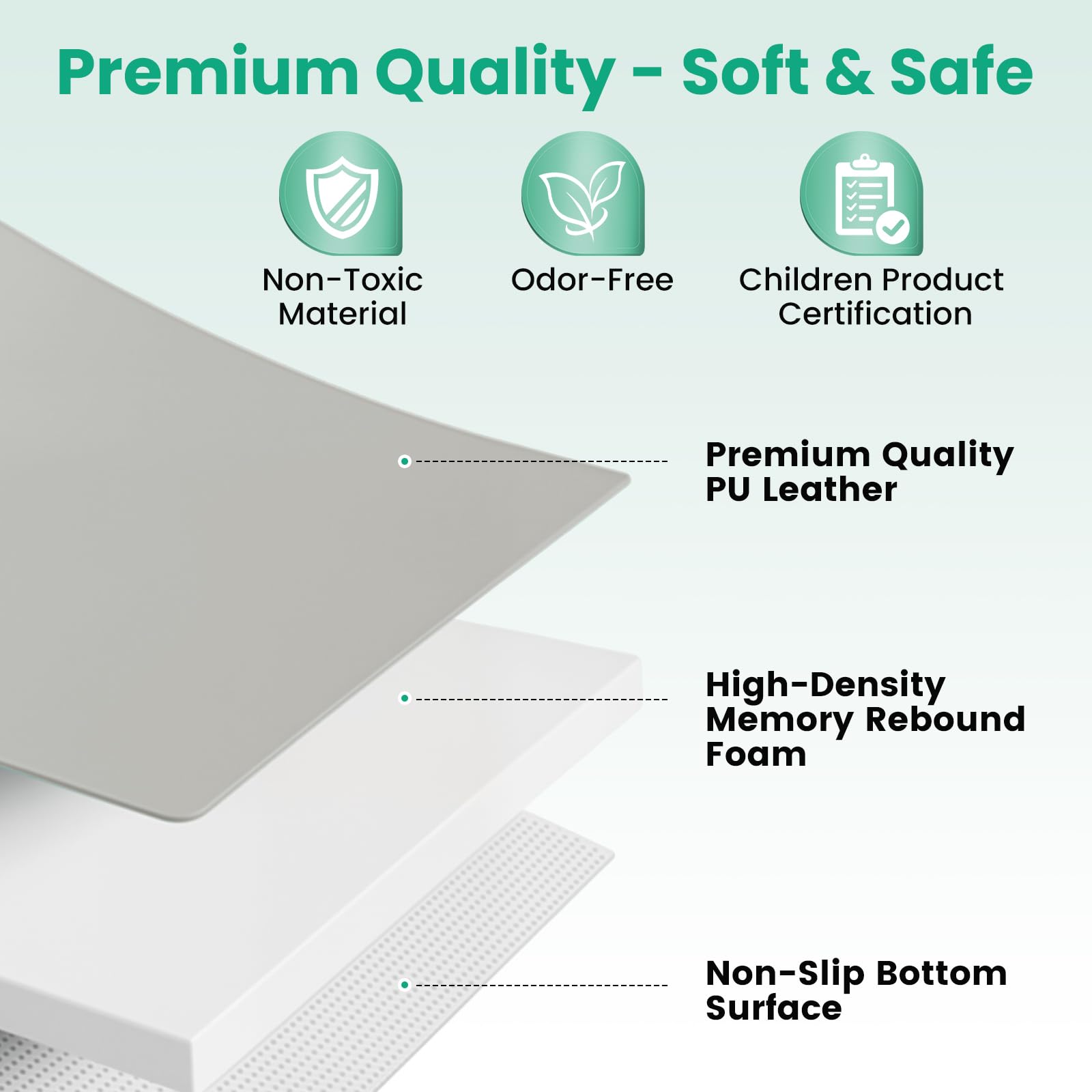 Inaya Baby Play Mat Grey spill cleanup, demonstrate quick wipe for messes.