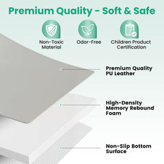 Inaya Baby Play Mat Grey spill cleanup, demonstrate quick wipe for messes.