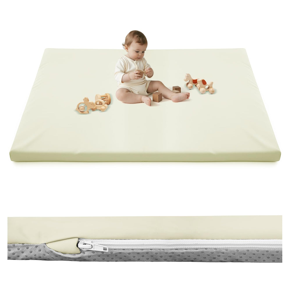 Inaya Baby Play Mat vegan leather surface offers soft, skin-friendly comfort for floor time