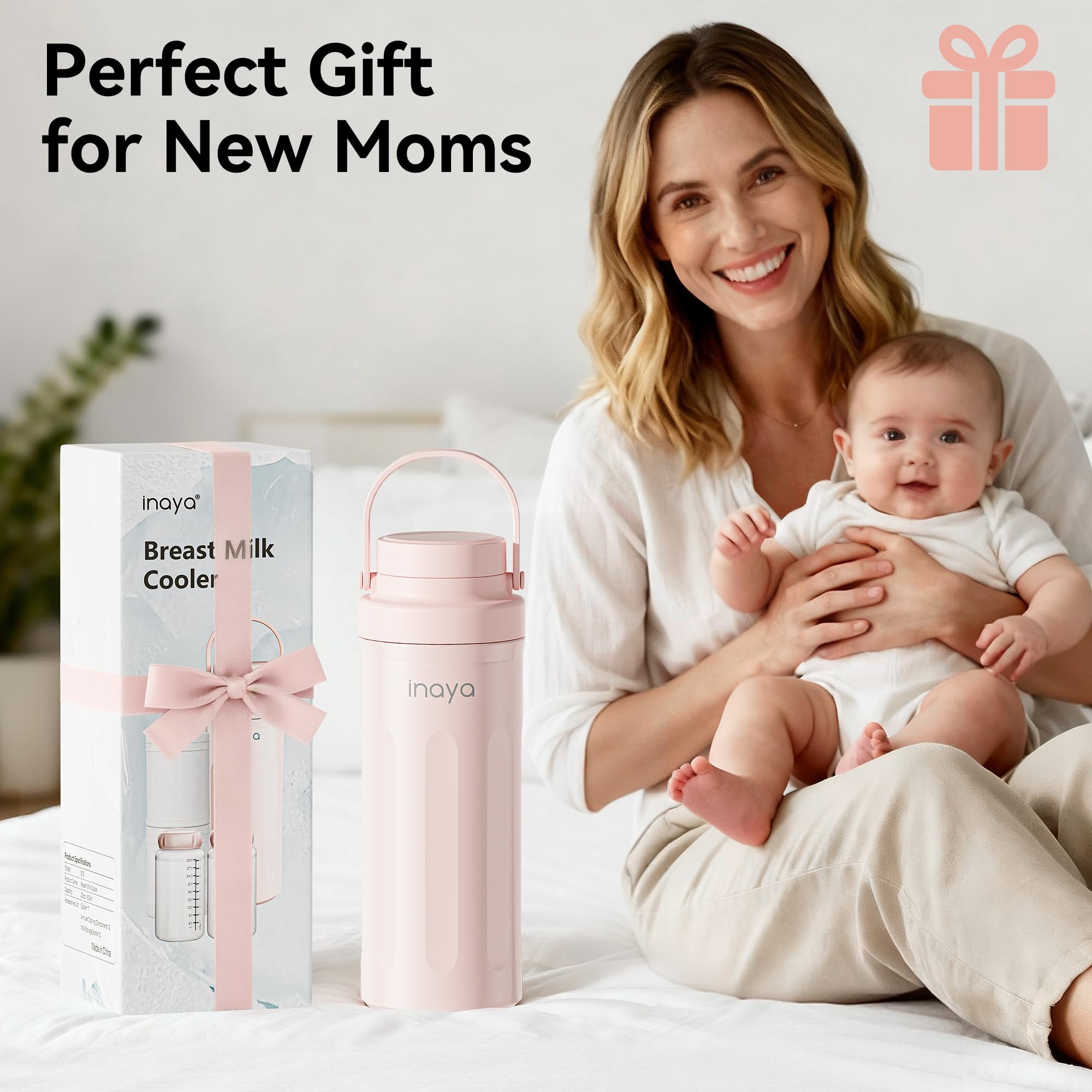 Inaya cooler on-the-go usage for convenient, portable milk storage.