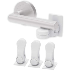 Inaya child-proof door lever lock pack with 3M adhesive for quick, damage-free installation