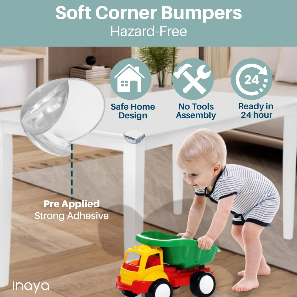 Inaya corner-bumpers cushion sharp edges for safer playtime