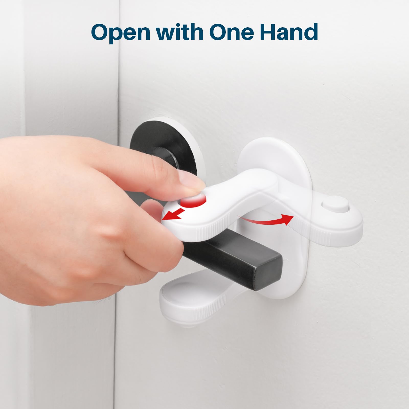 Inaya Door Lever Lock adhesive 3M back highlights strong bonding for durable baby-proofing