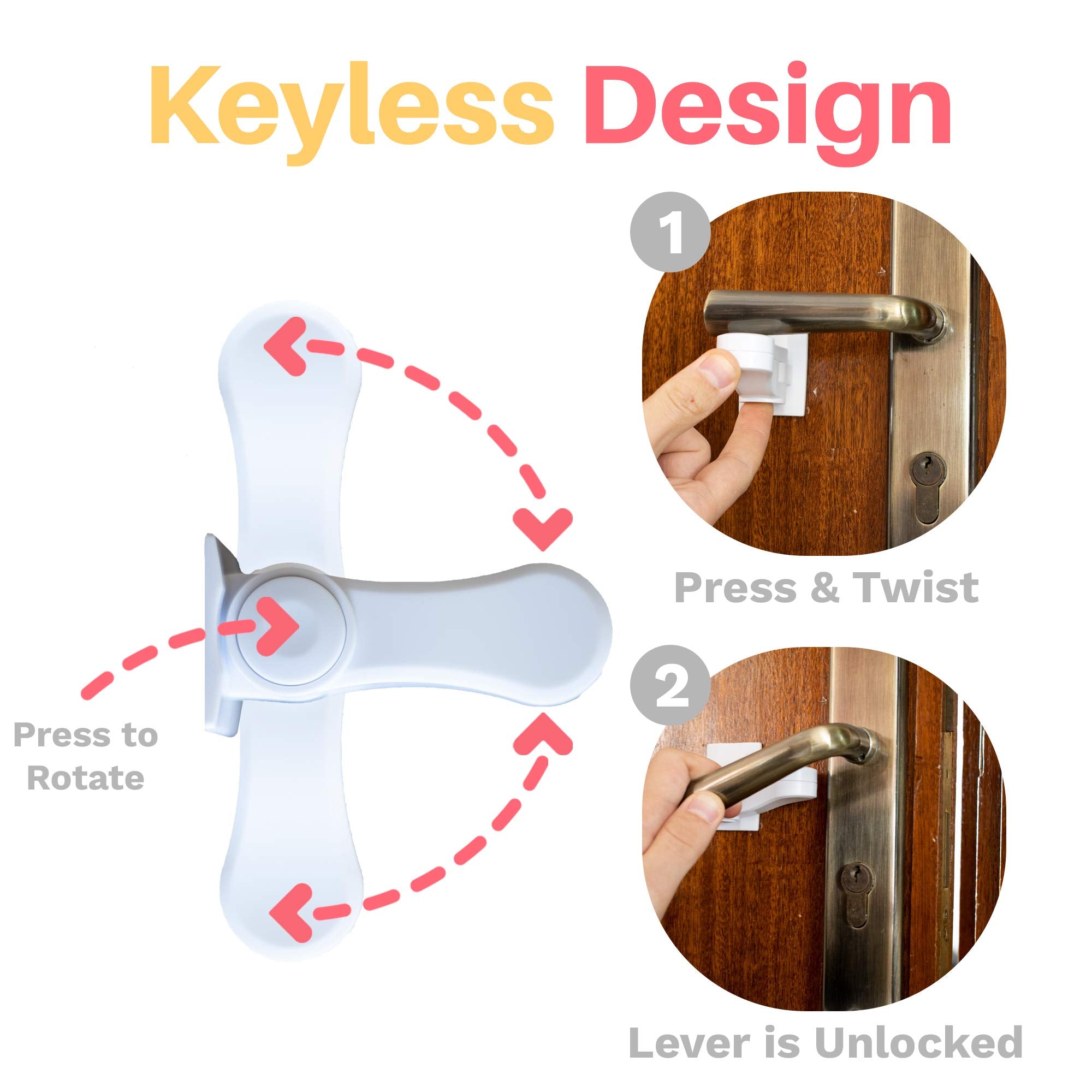Inaya door lever lock removal with heat shows damage-free removal.