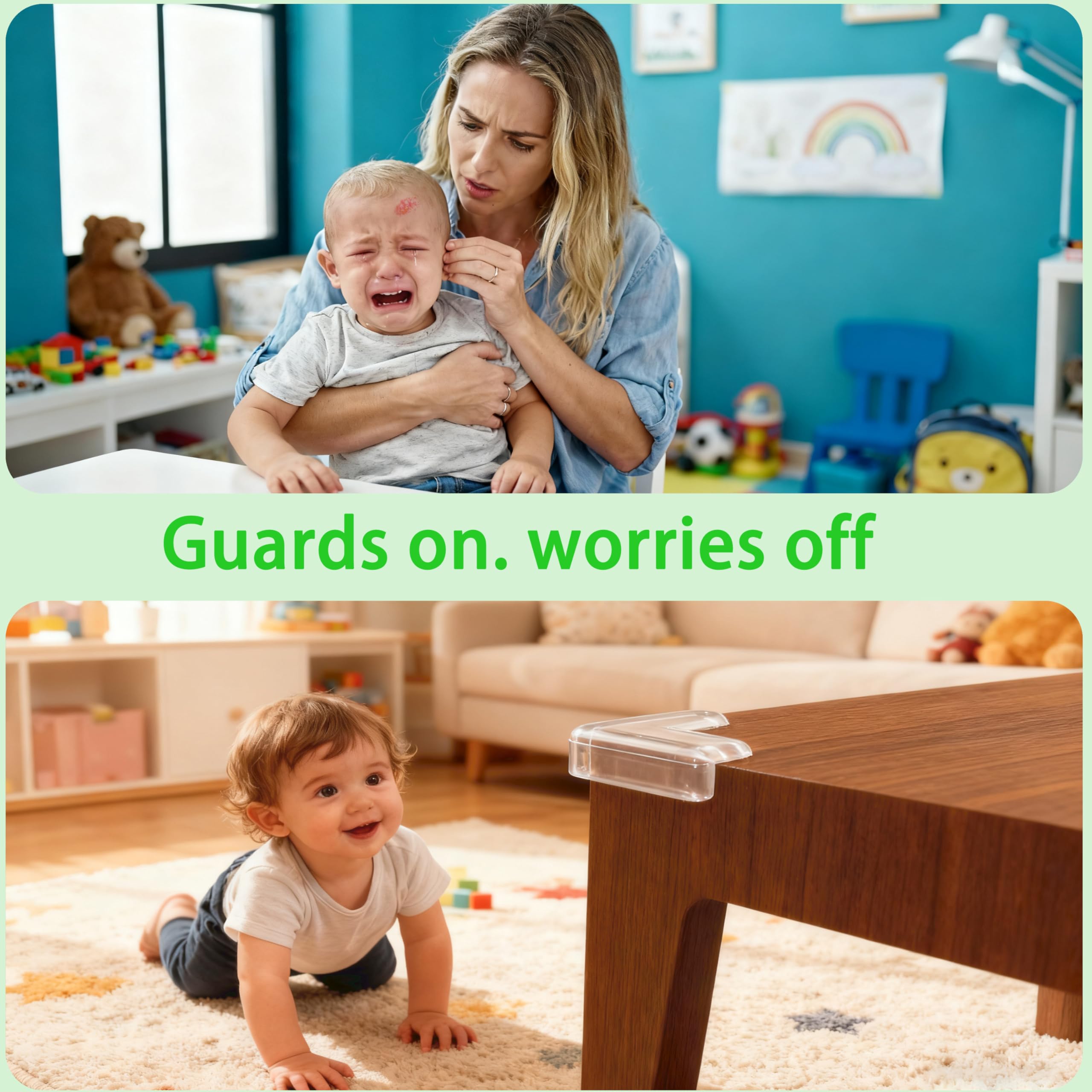 Incenseat corner protector transparent cover preserves furniture aesthetics while adding edge safety.