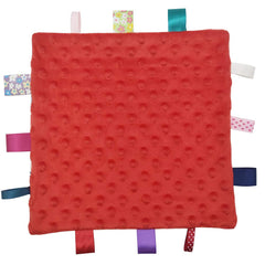 Inchant baby security blanket textured fabrics invite tactile play and exploration.